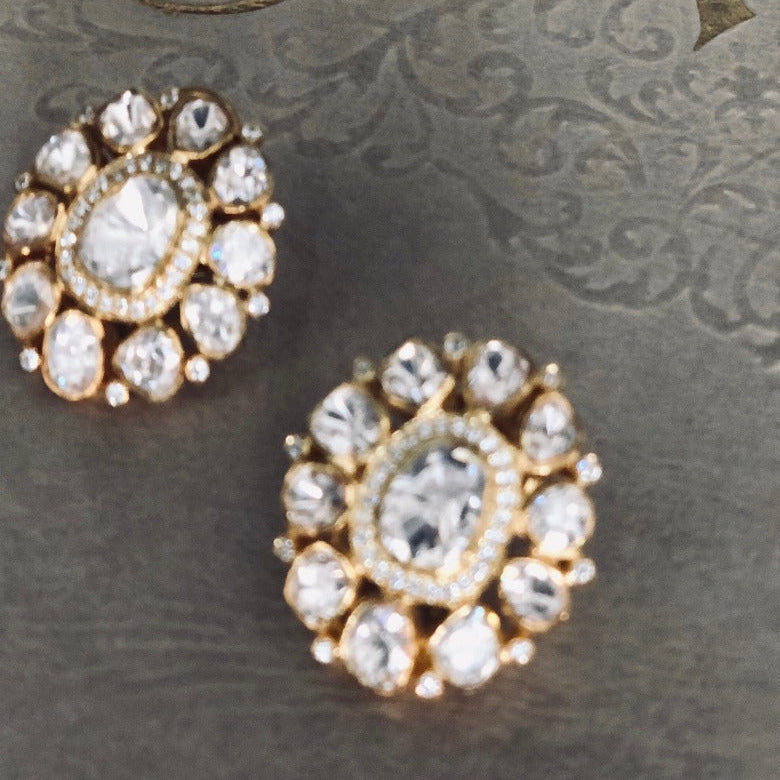 Experience Royal Elegance with Monzonite Stone Earrings - JAIPUR - Merald Curio