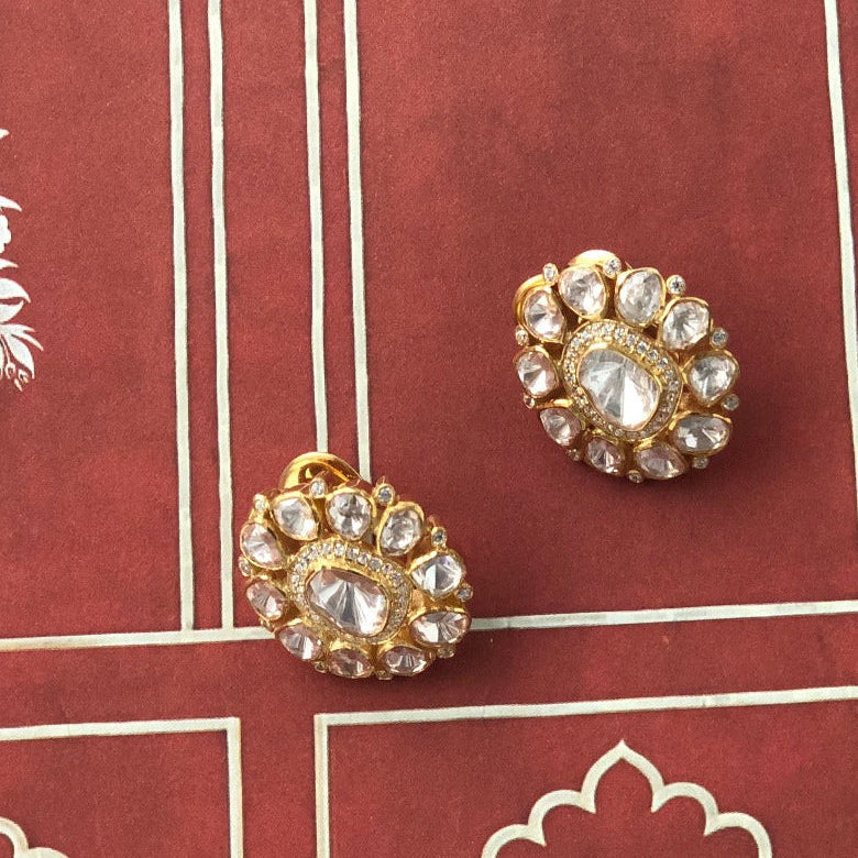 Experience Royal Elegance with Monzonite Stone Earrings - JAIPUR - Merald Curio