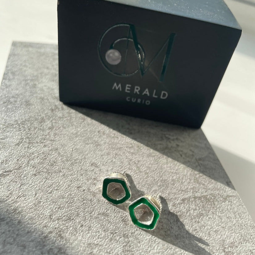Intricate Enamel Flower Earrings - ILLUSION EARRINGS - Merald Curio