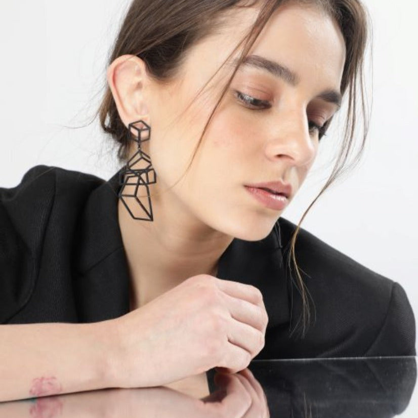 Achieve Modern Chic with Merald Curio's Distinctive Pyramid Earring - PYRAMID - Merald Curio